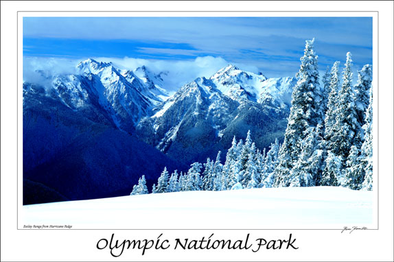 Bailey Range, Hurricane Ridge 12x18 Poster